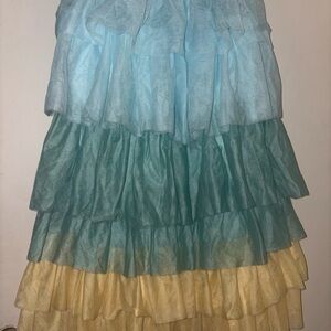 DISNEY PARKS PRINCESS TIANA SKIRT SIZE L TULL THE FROG COLOR ME COURTNEY RUFFLE